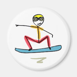 Íman Snowboarding Stickman