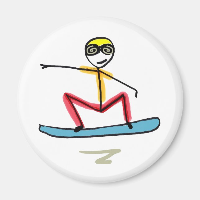 Íman Snowboarding Stickman (Frente)