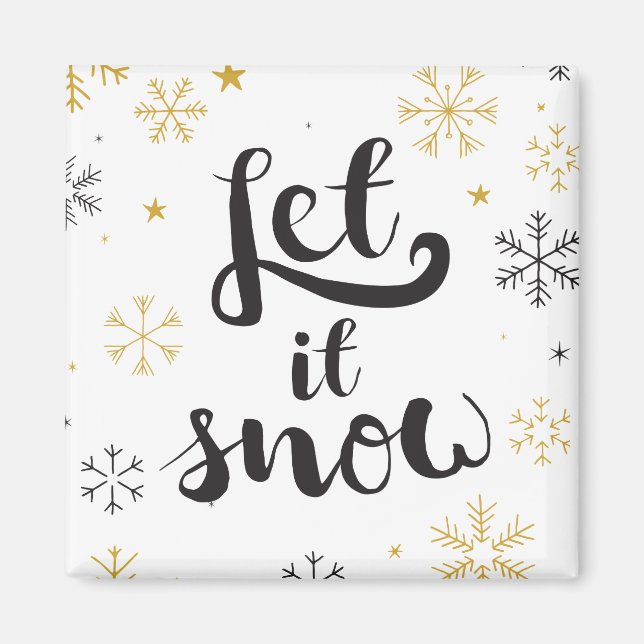 Íman Snowflake Doodles Gráficos de Natal (Frente)