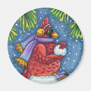 ÍMAN SNOWMAN BODYGUARD, CHRISTMAS CARDINHEIRO REDBIRD