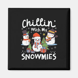 Íman Snowman Christmas Chillin' Com Meus Snowmies Xmas