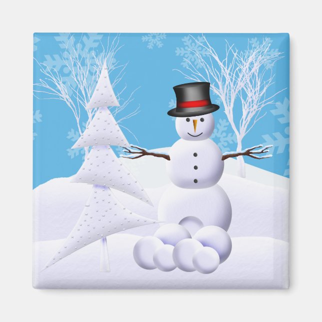 Íman Snowman Christmas Magnet (Frente)