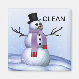 Íman Snowman Clean Dirsuy Christmas Dishwasher Magnet
