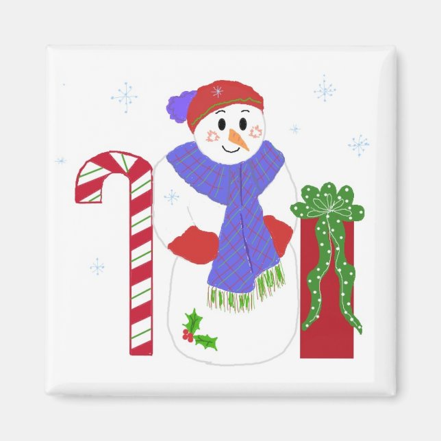 Íman Snowman com Cane Docente (Frente)