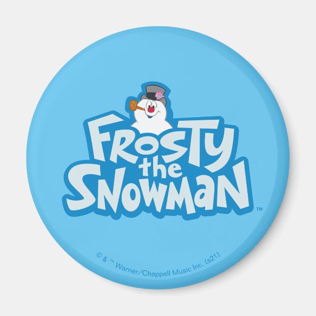 Íman Snowman™ congelado | Logotipo empilhado congelado (Frente)