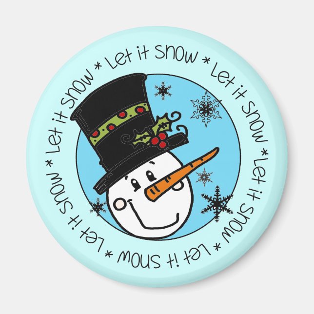 Íman Snowman Deixa-o nevar Feriados (Frente)