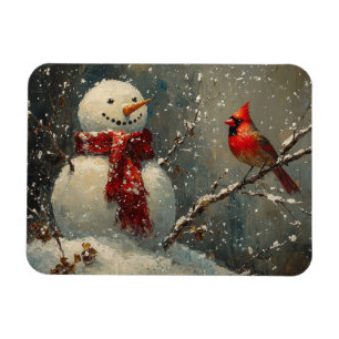 Íman Snowman e uma pintura a óleo cardeal flexíveis