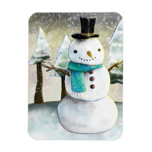 Íman Snowman em cena de inverno