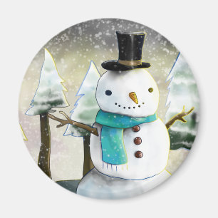 Íman Snowman em cena de inverno