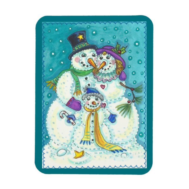 Íman Snowman Family CHRISTMAS MAGNET (Vertical)