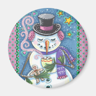 ÍMAN SNOWMAN, GINGERBREAD MAN E MUG DE CHOCOLATE QUENTE