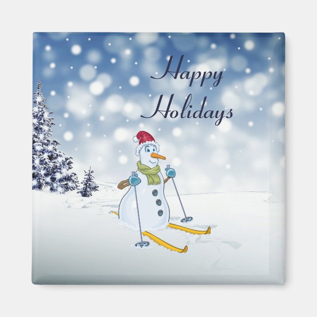 Íman Snowman Holiday Christmas Magnet (Frente)