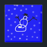 Íman Snowman Holiday Christmas Magnet - Arte por Crianç<br><div class="desc">Design de Snowman por Jasmin. Arte por Kids. com</div>