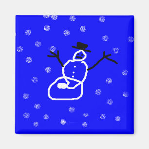 Íman Snowman Holiday Christmas Magnet - Arte por Crianç