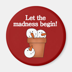 Íman Snowman Holiday Madness T-shirts e presentes