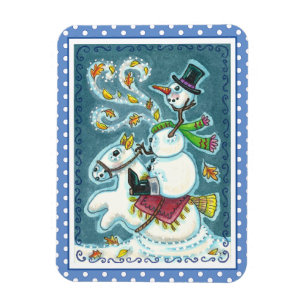 ÍMAN SNOWMAN HORSÊMICO SEM CABEÇA, XMAS HALLOWEEN HUMOR