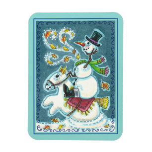 ÍMAN SNOWMAN HORSÊMICO SEM CABEÇA, XMAS HALLOWEEN HUMOR