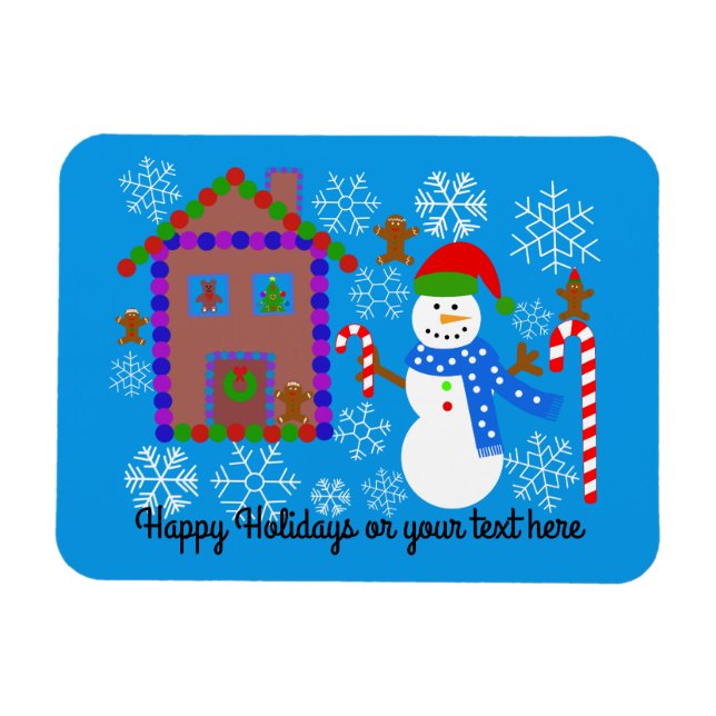 Íman Snowman & House #2 Magnet (Horizontal)