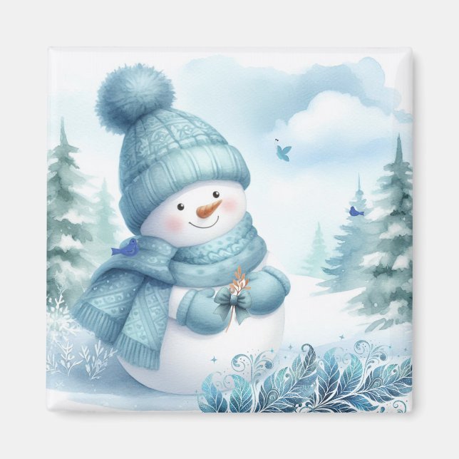 Íman Snowman Icy Blue Wonderland (Frente)