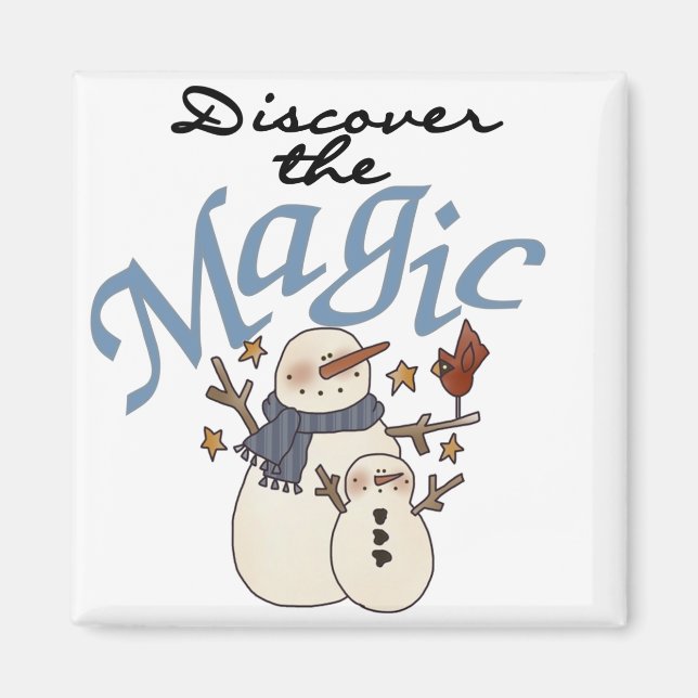 Íman Snowman Magic T-shirts e presentes (Frente)