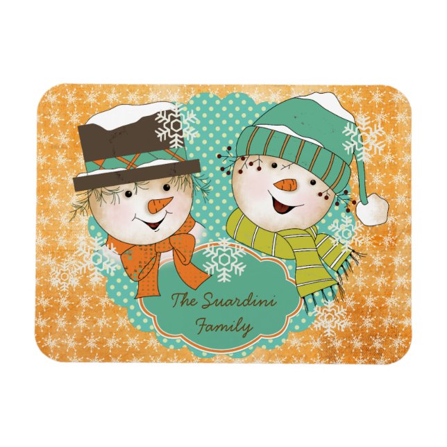Íman Snowman Natal 2 - Flexi Magnet Personalizado (Horizontal)