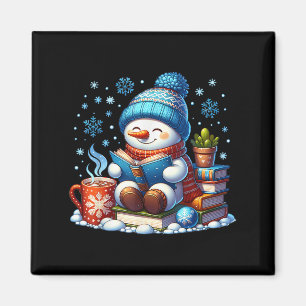 Íman Snowman Reading Book Amadurece O Videário de Natal