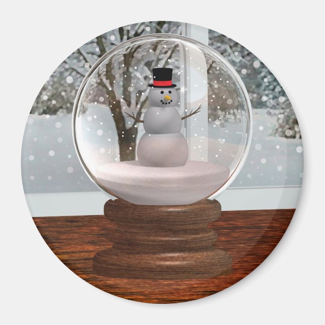 Íman Snowman Snow Globe (Frente)