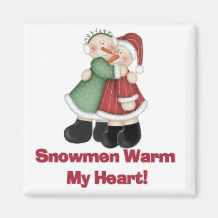 Íman Snowmen Aquece Minhas camisetas e presentes