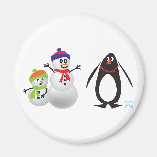 Íman Snowmen e Pinguim (Frente)