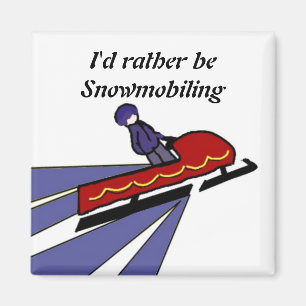 Íman Snowmobile dos desenhos animados com dizer