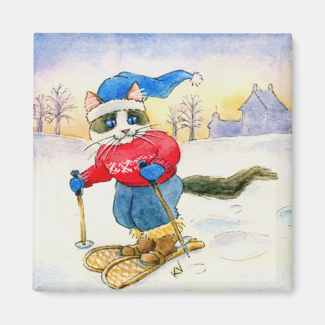 Íman Snowshoe Cat Magnet (Frente)