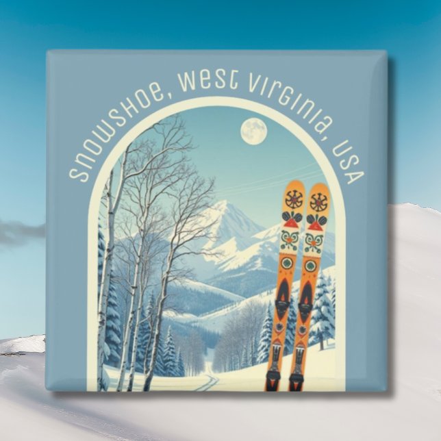 Íman Snowshoe West Virginia USA ski resort Magnet (Criador carregado)
