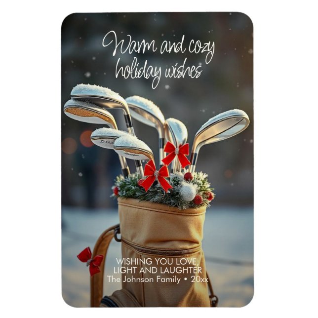 Íman Snowy Golf Winter Season Deseja (Vertical)