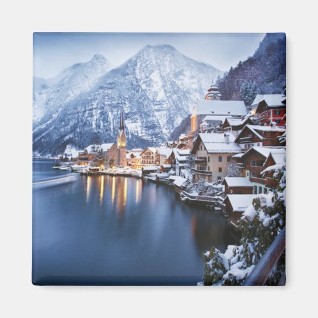 Íman Snowy Mountain Town Winter (Frente)