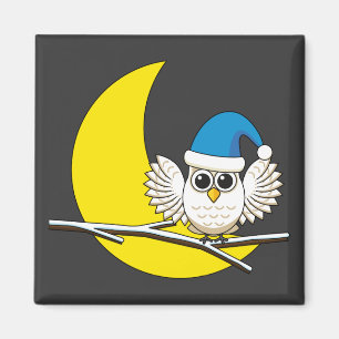 Íman Snowy Owl em Nova Lua Noite de inverno