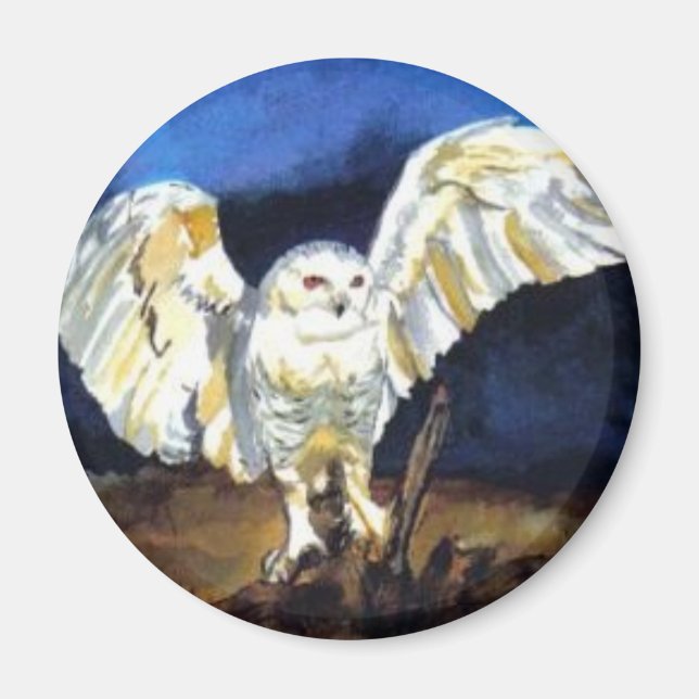 Íman Snowy Owl por Paula Atwell (Frente)