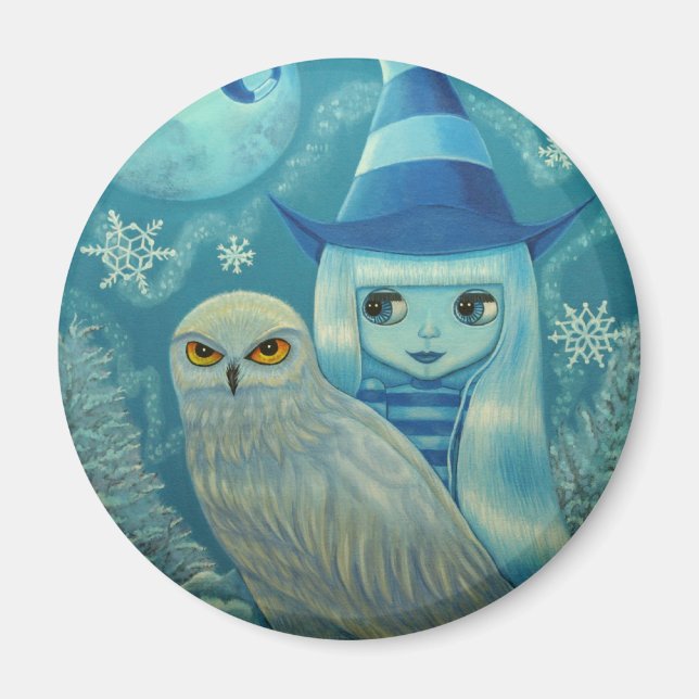 Íman Snowy Owl Witch Magnet (Frente)