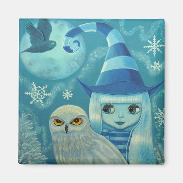 Íman Snowy Owl Witch Magnet (Frente)