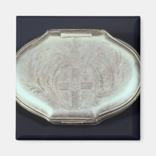 Íman Snuff a caixa gravada com uma brasão, c.1820