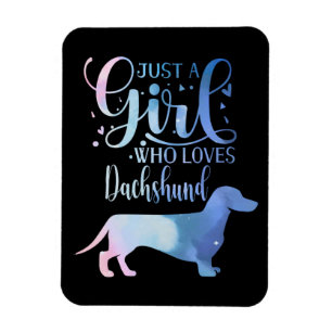 Íman Só Uma Menina Que Ama Um Cachorro Dachshund Sobre 