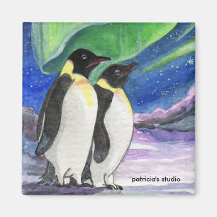 Íman Sob a arte clara do pinguim