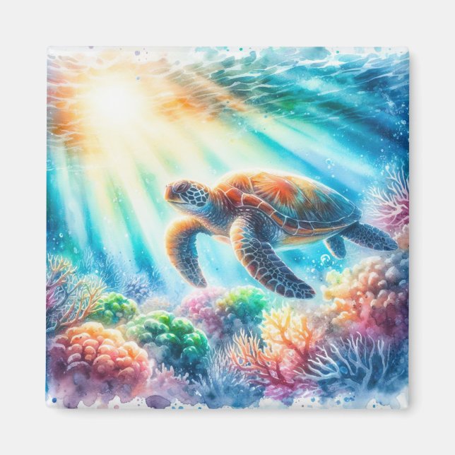 Íman Sob a tartaruga marinha oceânica (Frente)