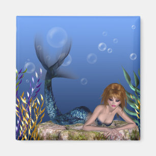 Íman Sob o ímã Redheaded da sereia do mar