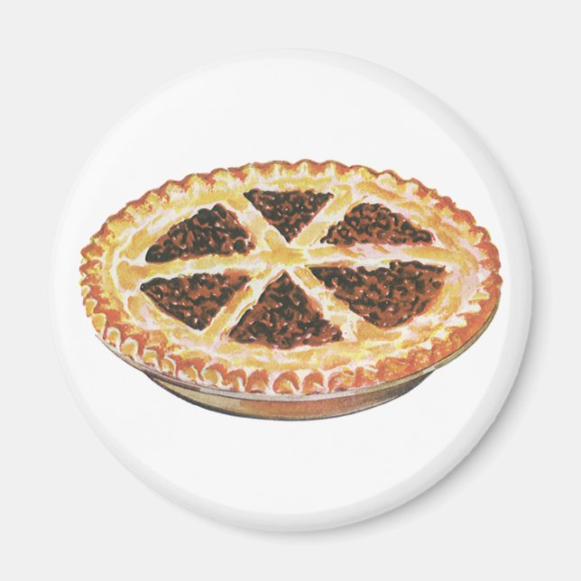Íman Sobremesa Comida Antiga, Torta de Pecã Fresca Assa (Frente)