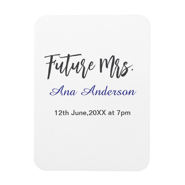 Íman Sobrenome da futura sra noiva roxo cinza nome da (Vertical)