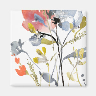 Íman Sobreposição de Flor - Flores de Pastel de Aquar