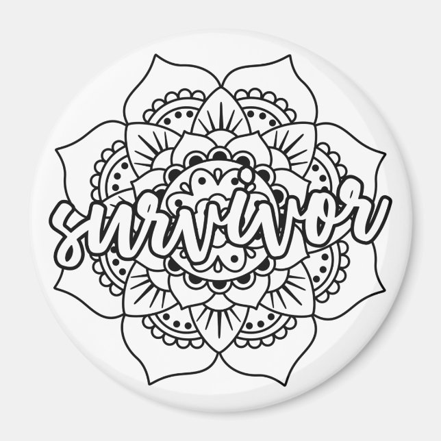 Íman Sobrevivente de câncer Mandala (Frente)