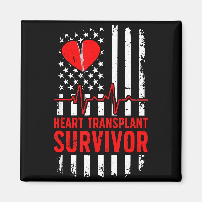 Íman sobrevivente de transplante de coração bandeira do (Frente)