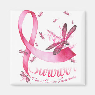 Íman Sobrevivente Dragonfly Pink Cancer