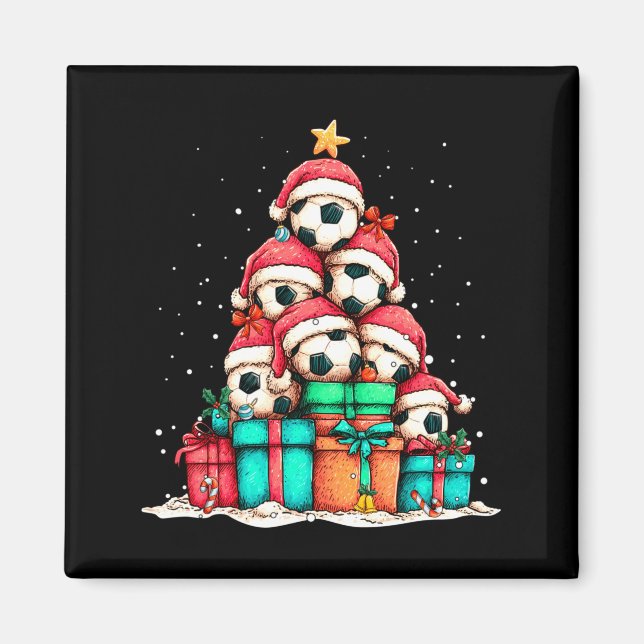 Íman Soccer Ball Player Le Christmas Tree Xmas Long Sle (Frente)